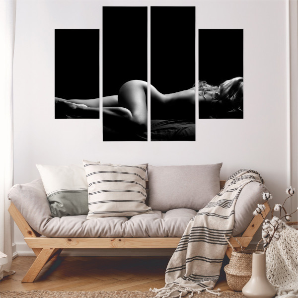 Obraz Tetraptyk Zmysłowa POZA Kobieta 3D 80x60cm