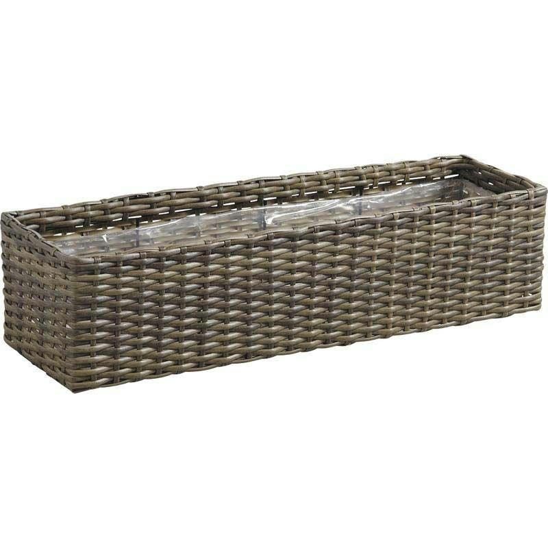 - Jardinière rectangulaire en rotin synthétique (lot de 2)