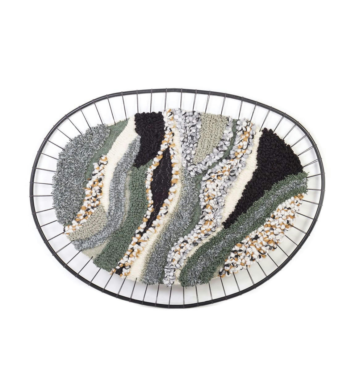 - Décoration murale en métal et fil multicolore