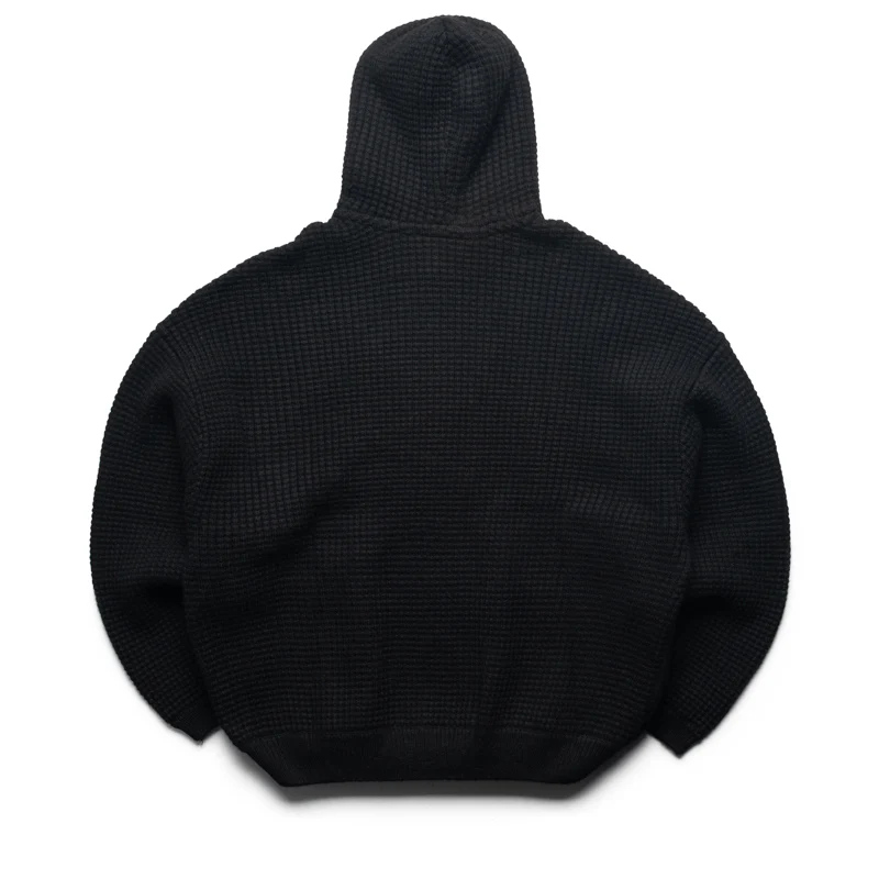 Fear Of God Essentials Heavy Waffle 90's Hoodie - Vintage Black