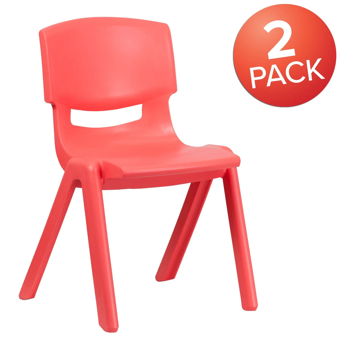 2 Pack Plastic Stackable School Chair with 15.5H Seat