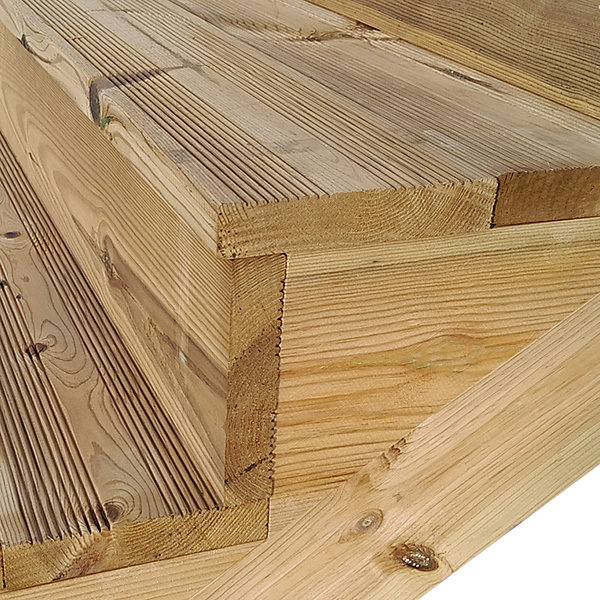 BERLIN Escalier extérieur bois 10 marches H 173cm L-120cm - avec contre marche