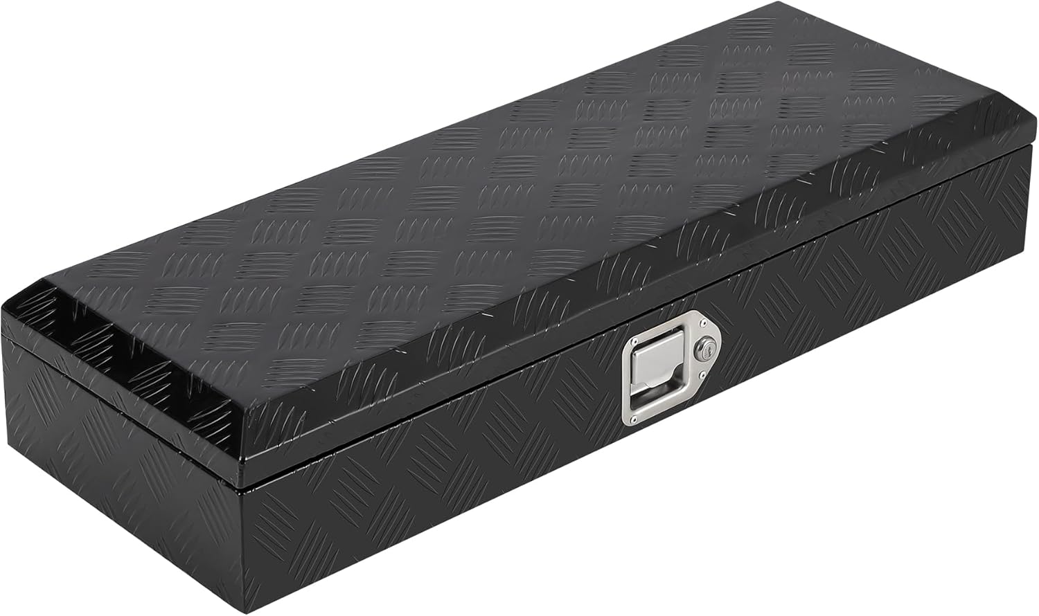 Garvee Aluminum Truck Bed Tool Box, 34.5 x 13 x 6.5 in Diamond Plate Tool Box Chest Box Pick Up Truck Bed RV Trailer Toolbox Storage with Side Handle and Lock Keys