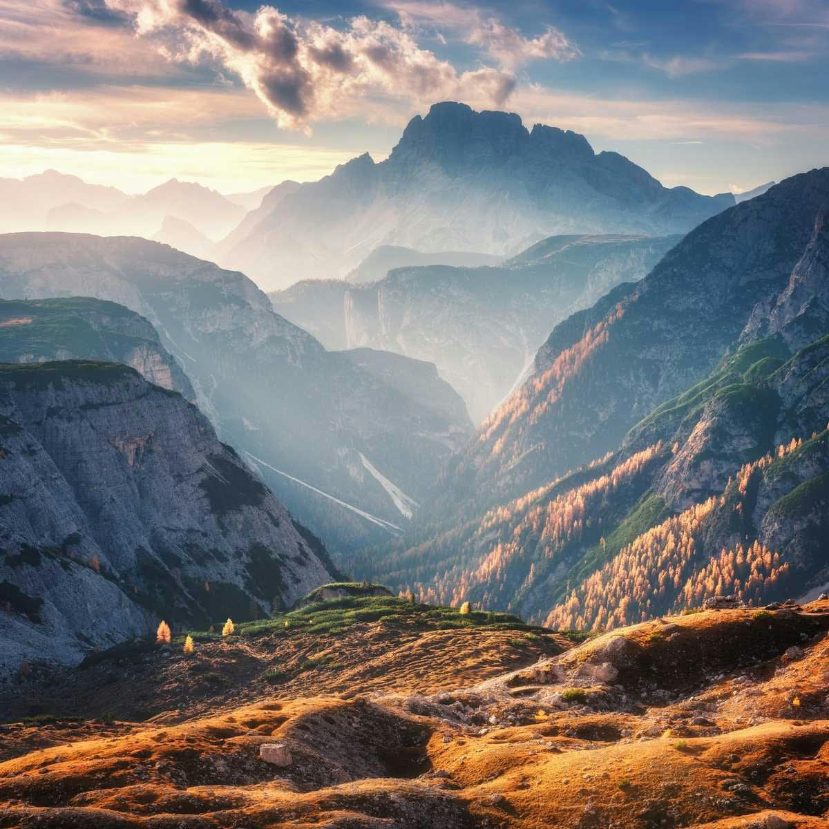 GRANDS ESPACES - Tableau sur toile canyon montagne 90x90 cm