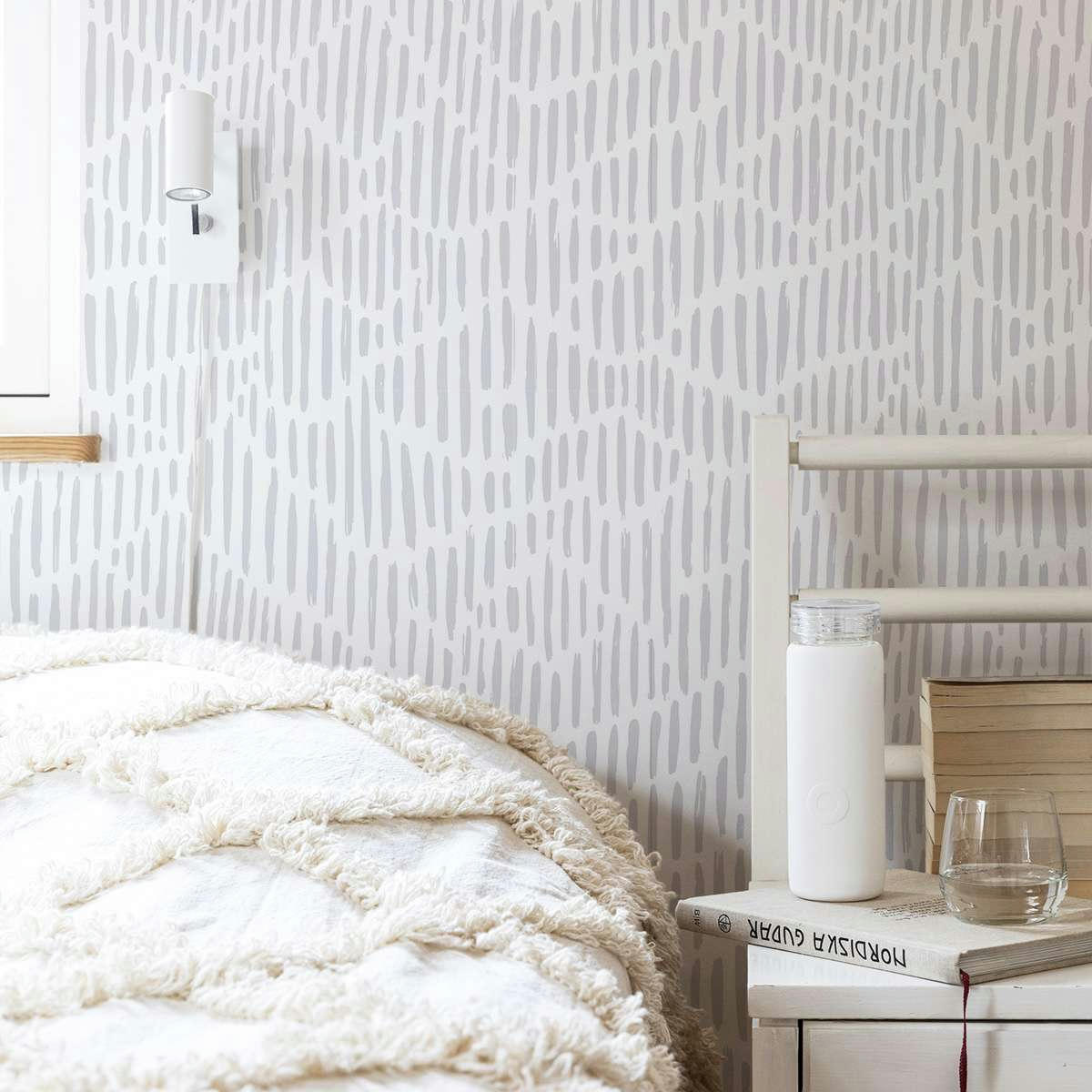 WABISABI - Papier peint vinyle adhésif wabi sabi gris cendré 50x300 cm