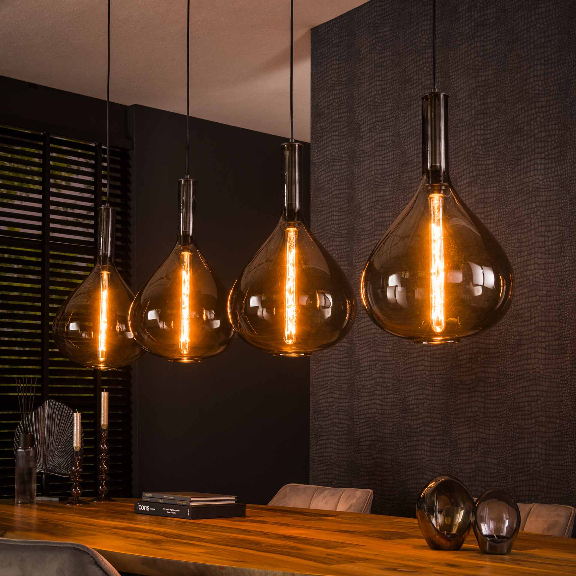 Blokker Alexa Hanglamp - Gerookt Glas
