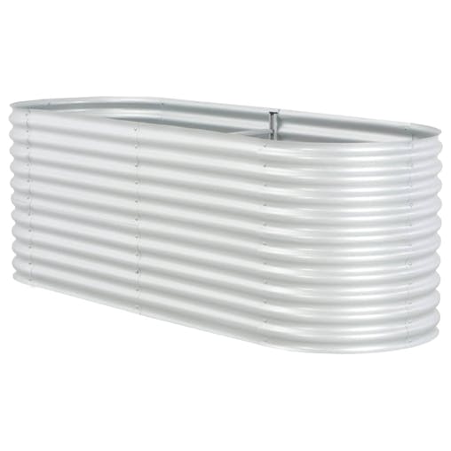 NNEVL Garden Raised Bed 240x80x81 cm Galvanised Steel Silver