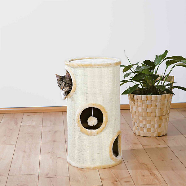 Arbre à chat tour Samuel. D 37 cm par 70 cm de hauteur couleur beige. pour chat.
