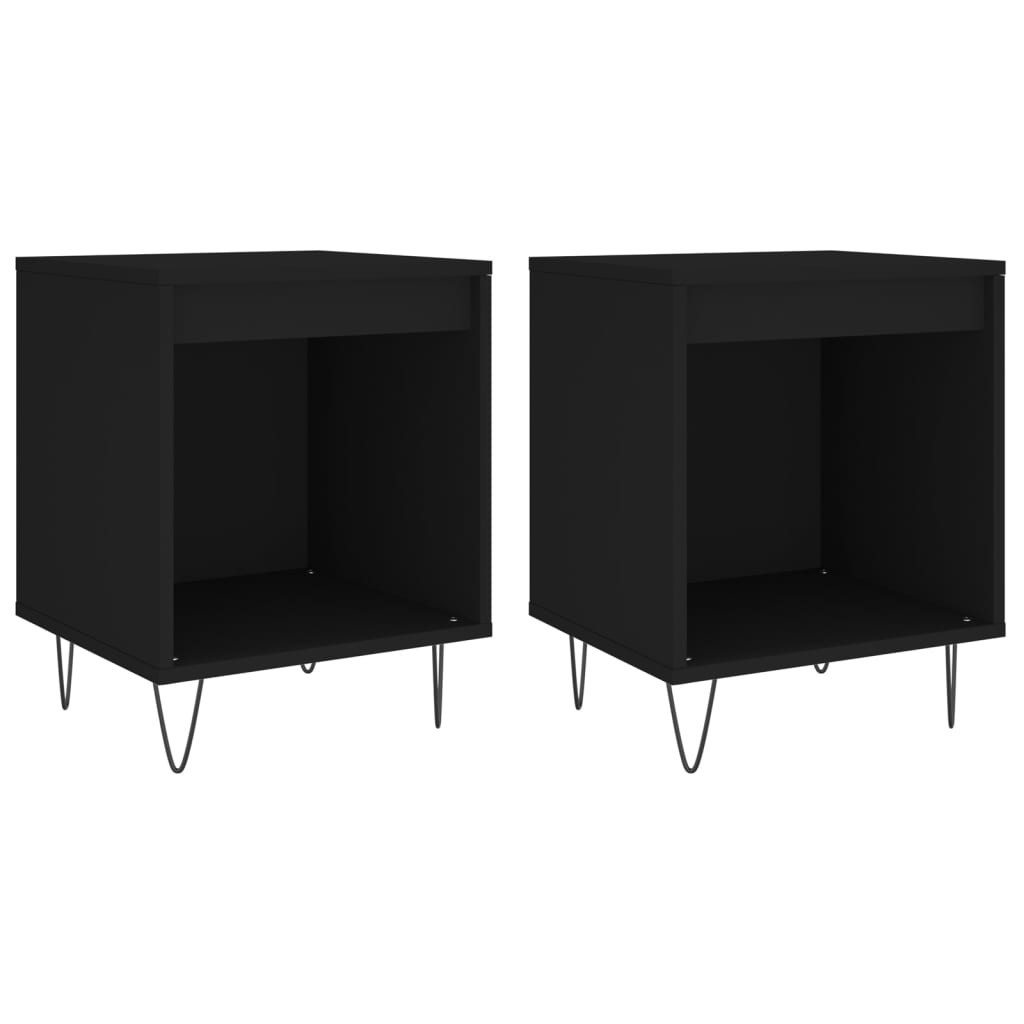 2x Szafka Nocna Stolik Komoda Czarna Do Sypialni 40x35x50 cm