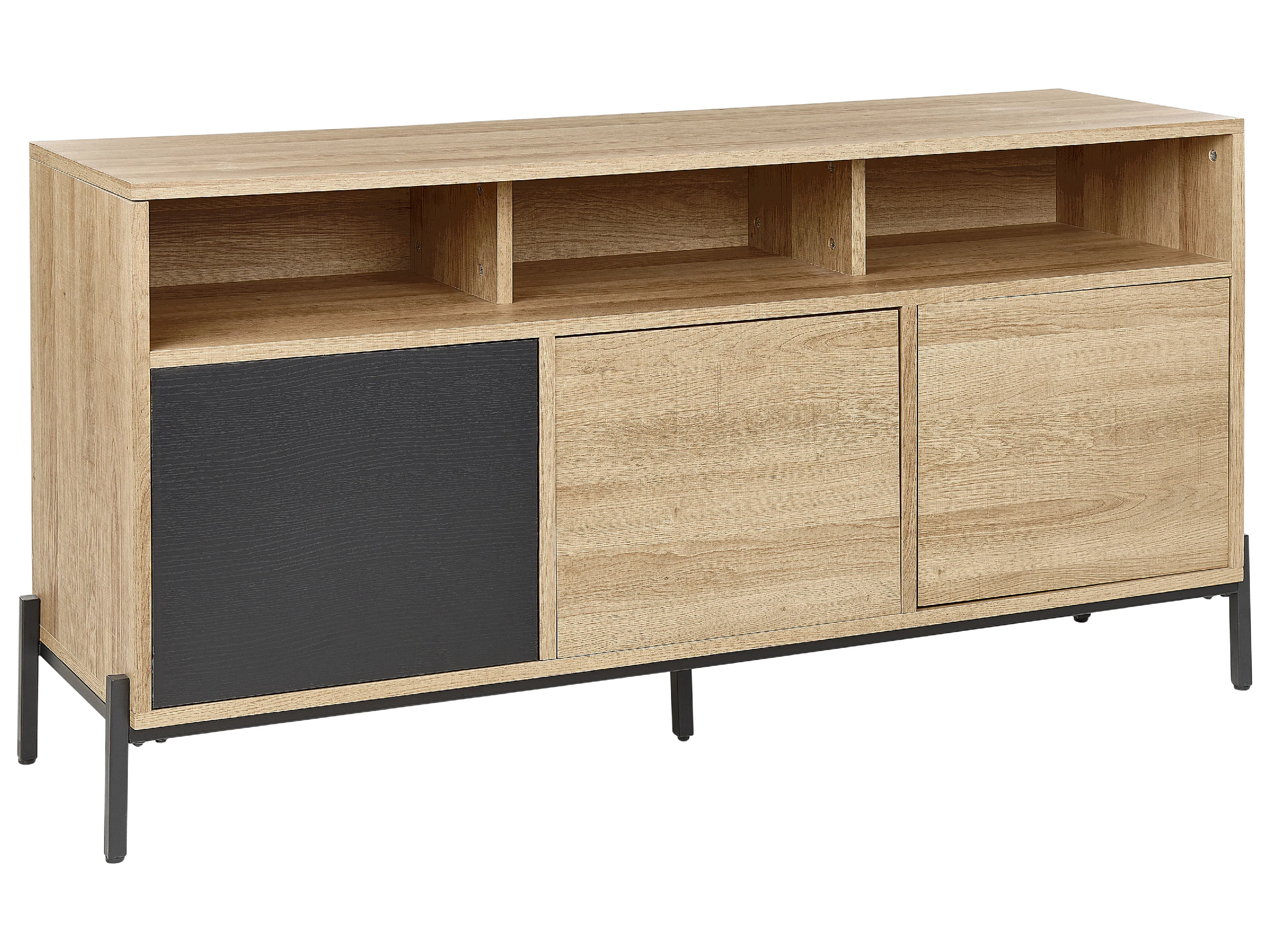 Shelving Unit MOINES 135 cm Brown/ Black