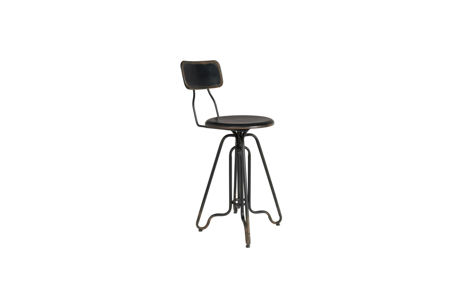 OVID - Chaise de bar en métal noir