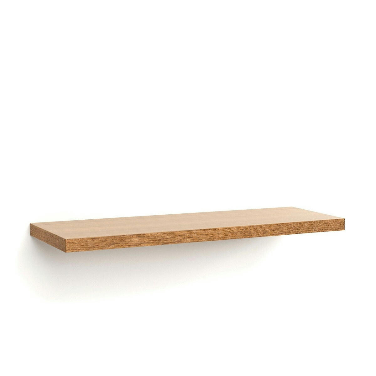Tablette murale plaquée chêne, 80 cm, Biface
