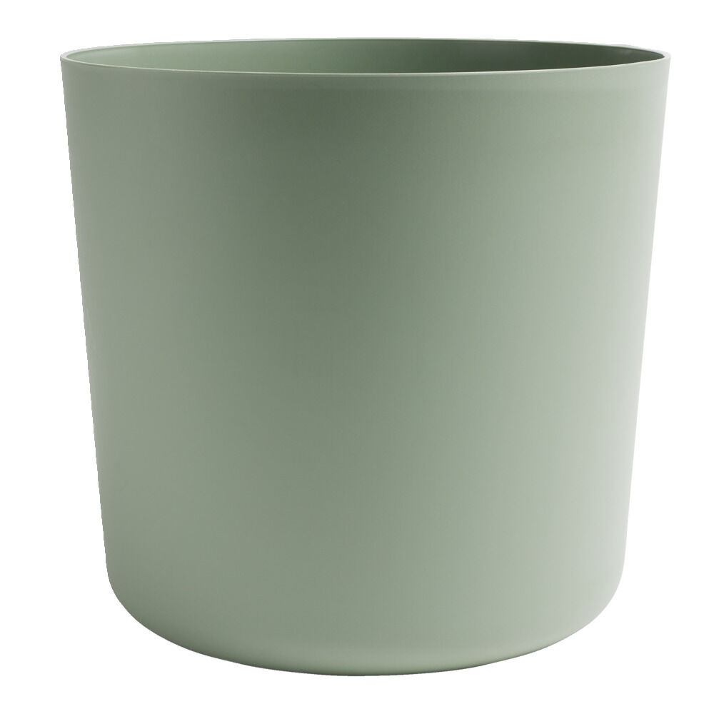 Pot rond cylindrique plastique vert sauge Ø40xH38cm