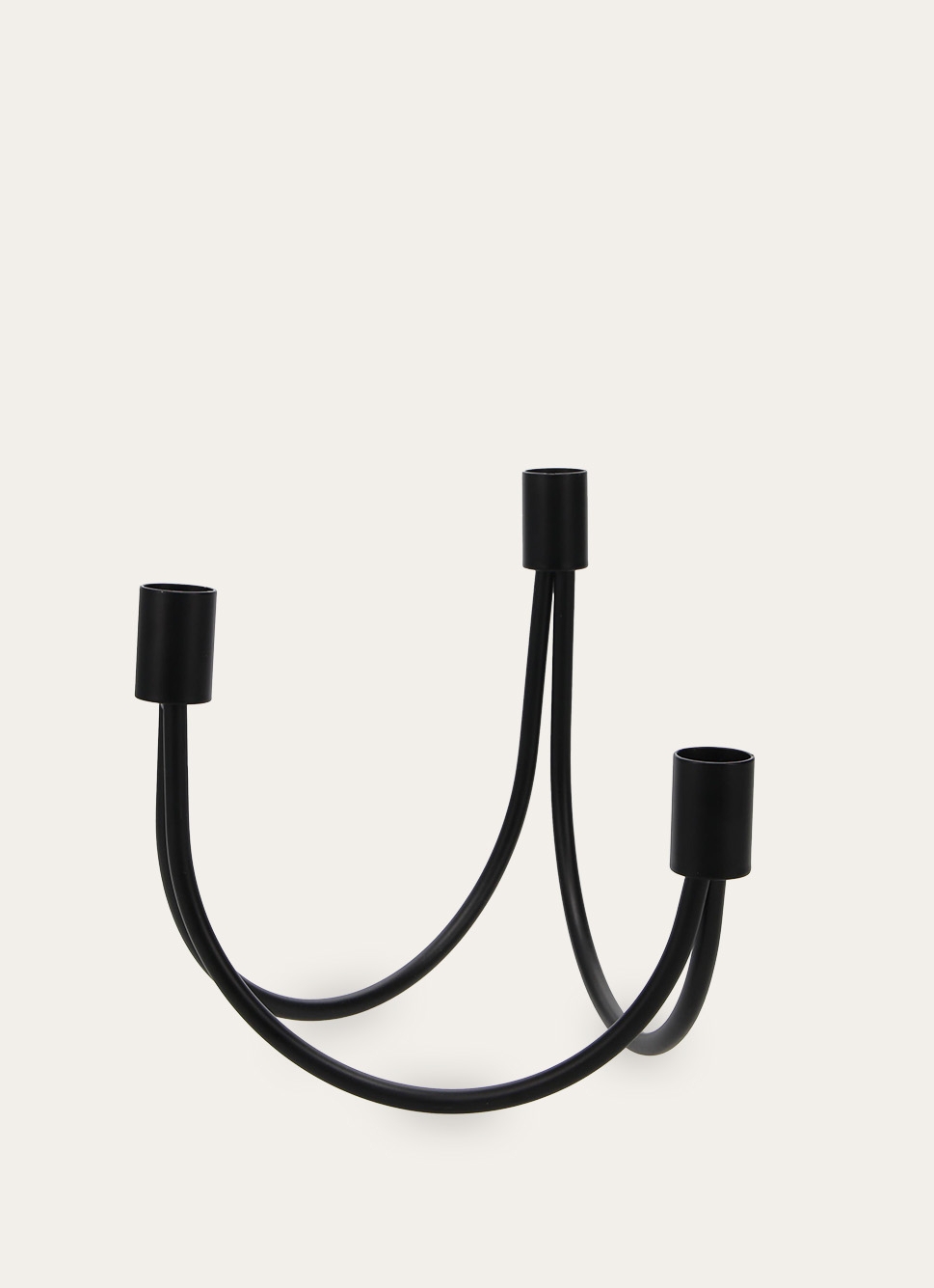 BOUGEOIR MODERNE EN MÉTAL à 3 BRANCHES NOIR