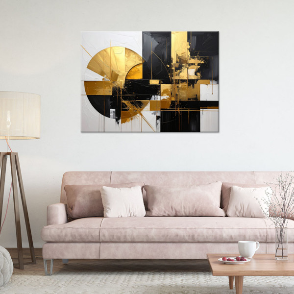 Obraz do salonu sypialni biura, Geometryczna abstrakcja złote 30x20