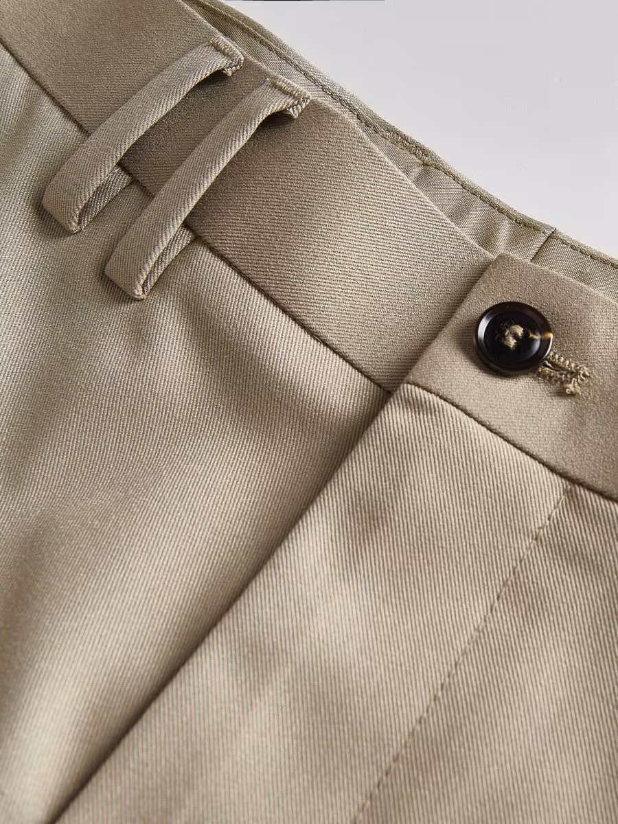 Straight Trousers With Pressed Crease