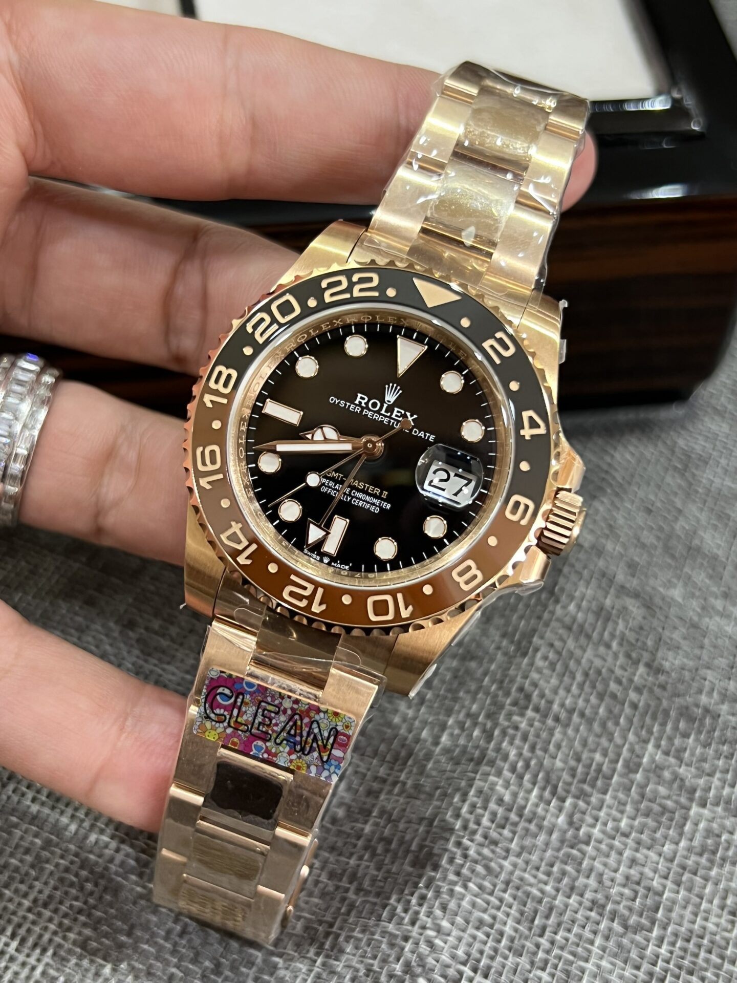 Rolex GMT-Master II 126715CHNR Root Beer YG Plated Black Dial 40mm Oyster Super Clone