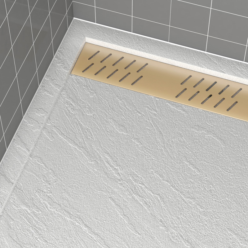 Grille de caniveau pour receveur de douche or 80 cm AURLANE