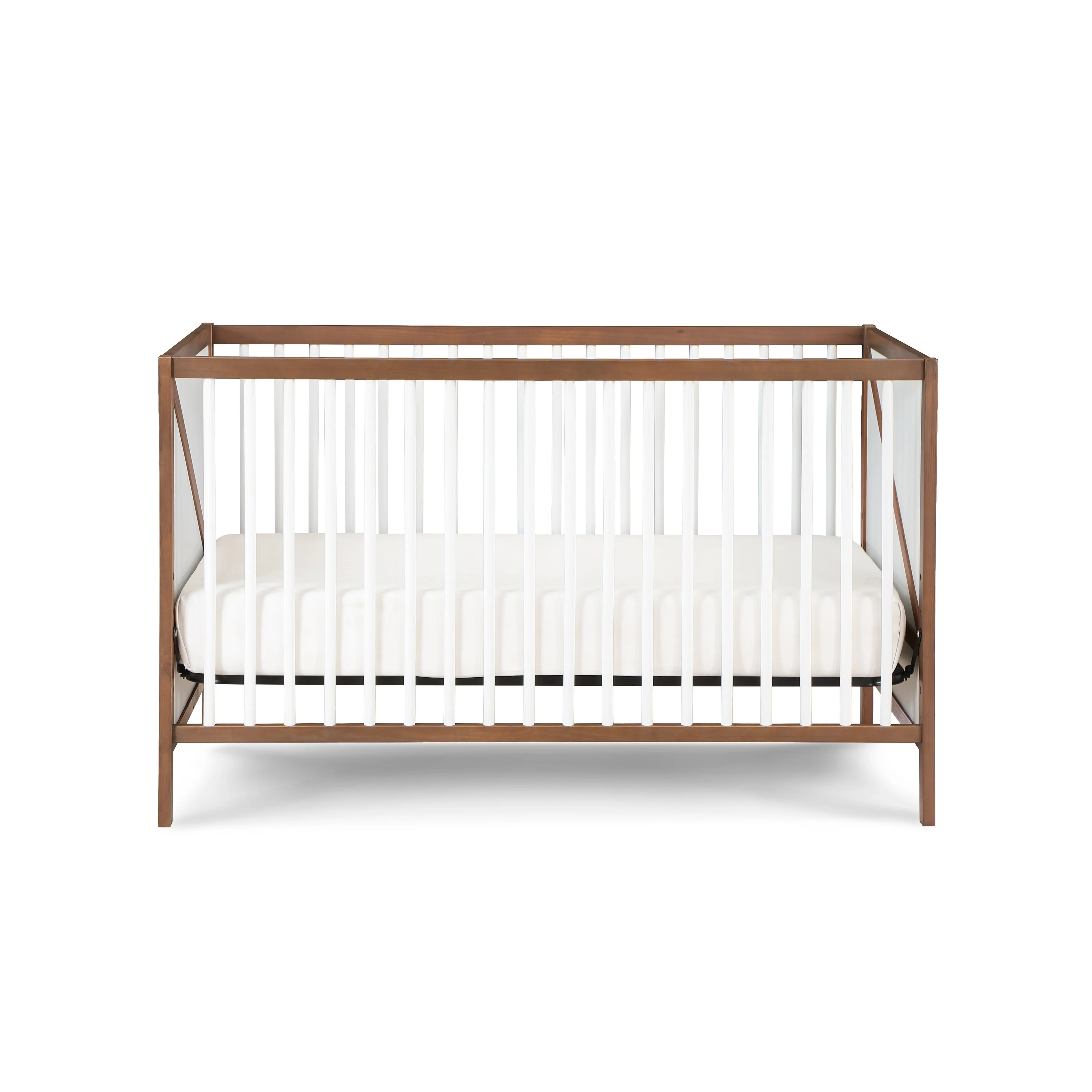 Pixie Zen 3-in-1 Crib in Walnut/White - Walnut