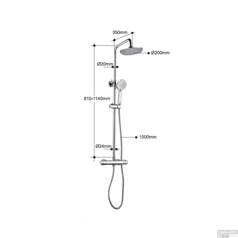 Colonne de douche chromée Lounge ALLIBERT