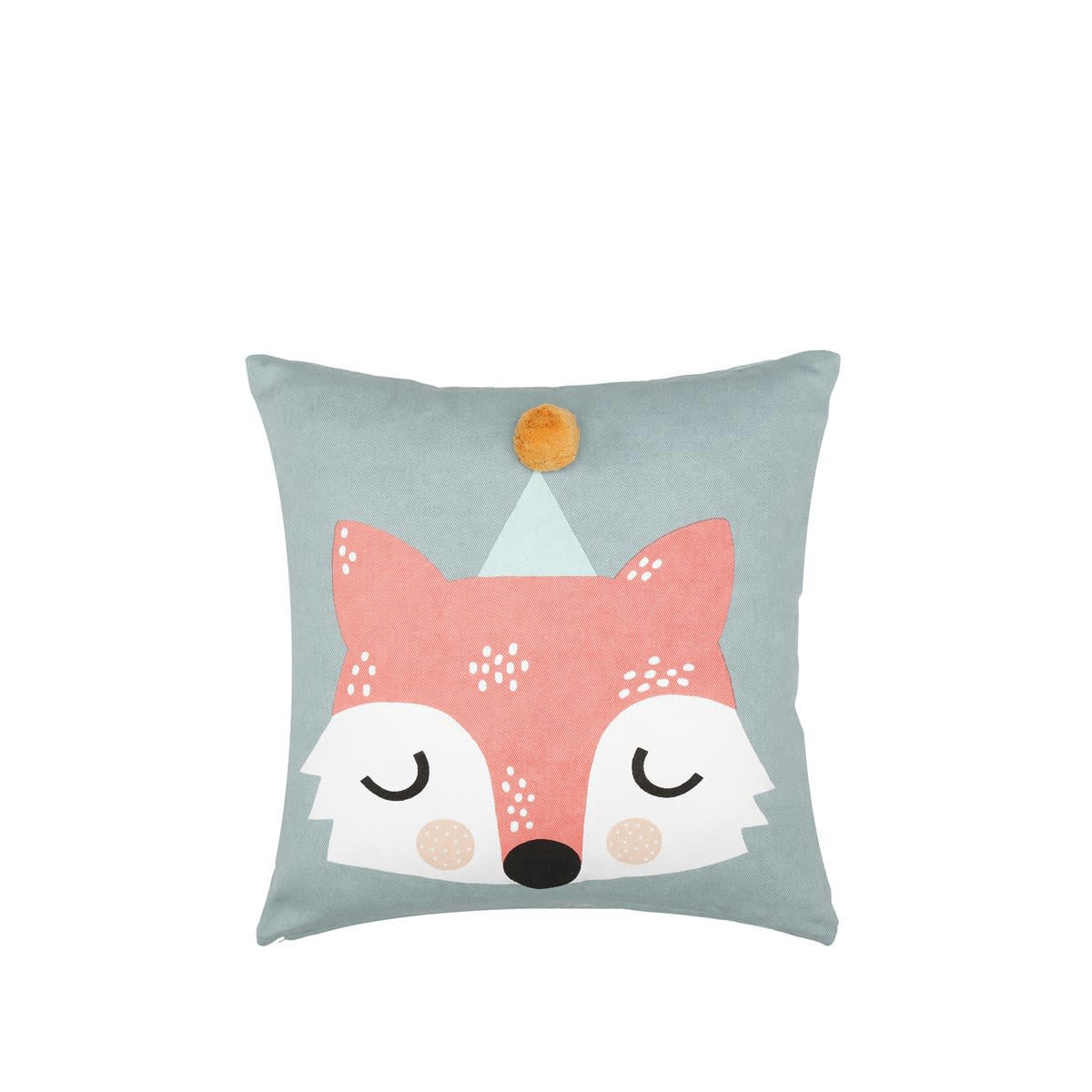FRIDA FOX - Coussin  en coton bleu