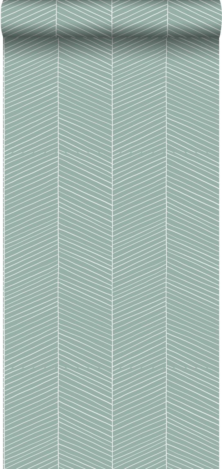 Walls4You behang visgraat-motief mintgroen - 53 cm x 10.05 m - 935323