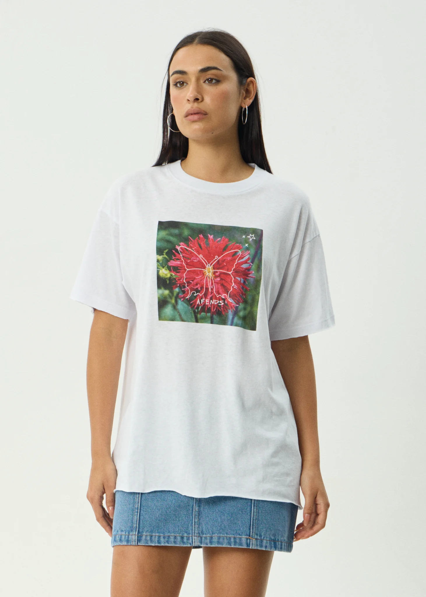 AFENDS Womens Open Up - Oversized Tee - White