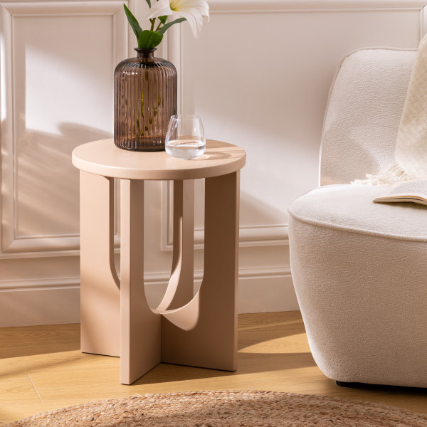 Stolik kawowy Bloom w kolorze orzecha 50x40 cm okrągły do salonu