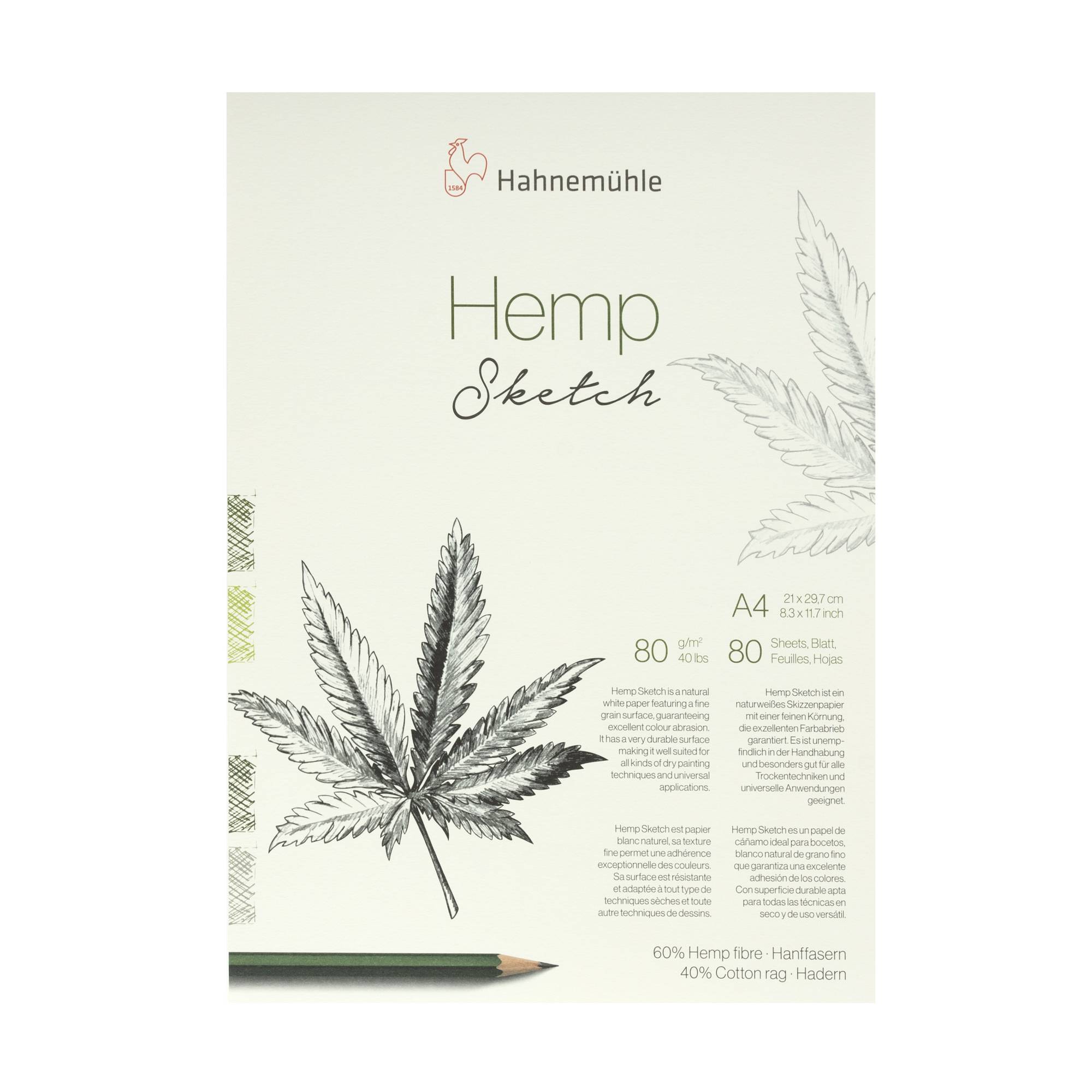 Hahnemuhle Hemp Sketch Pad A4 80 Sheets