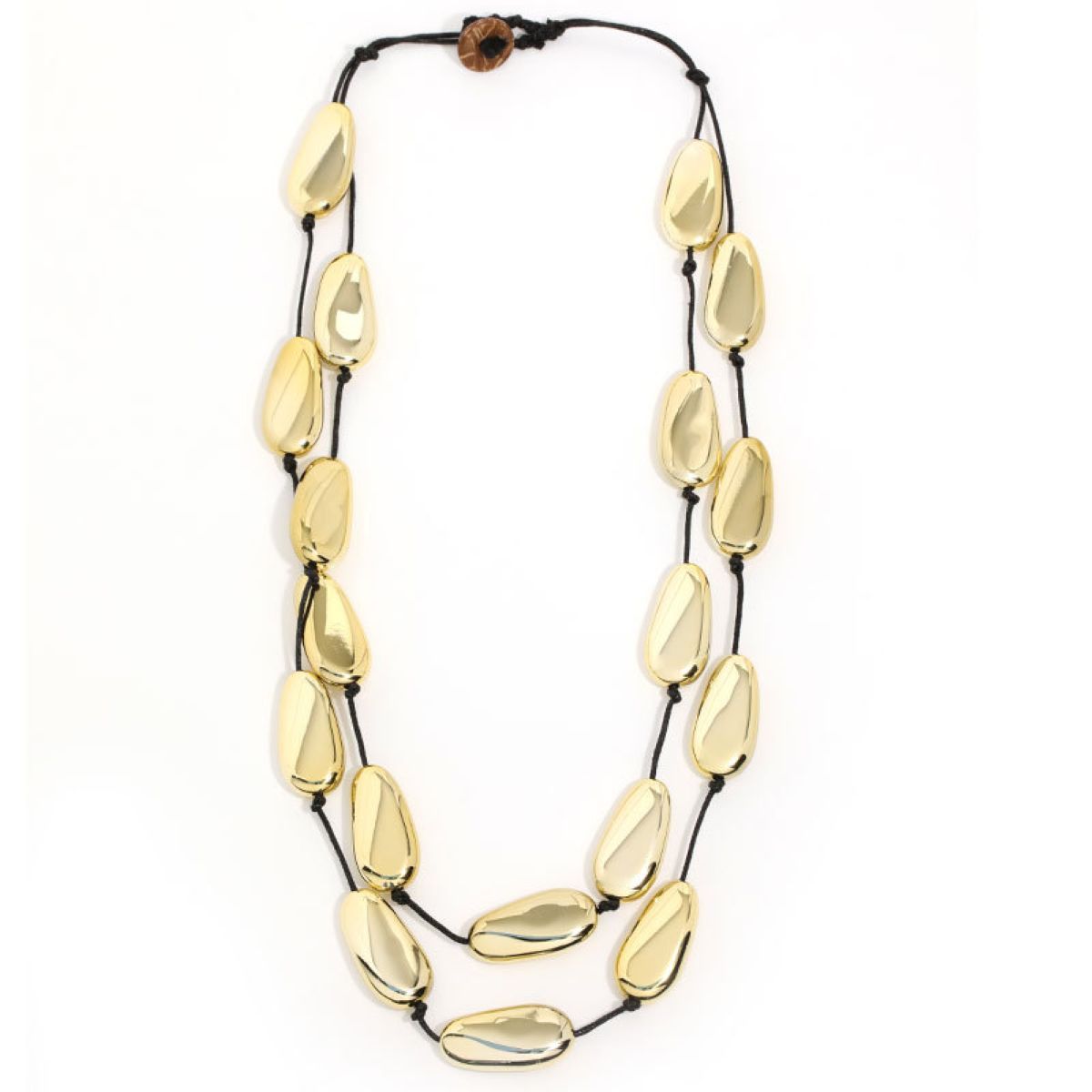 PEACH ACCESSORIES Bold Gold Teardrop Long Necklace