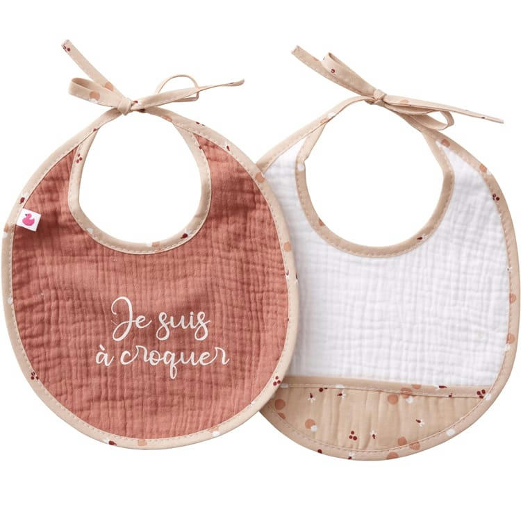 - Lot de 2 bavoirs naissance Blooming day
