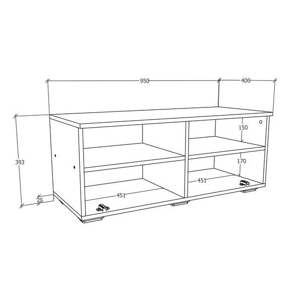 Lowboard »Arila L«, BxHxL: 95 x 39 x 40 cm, Holzwerkstoff