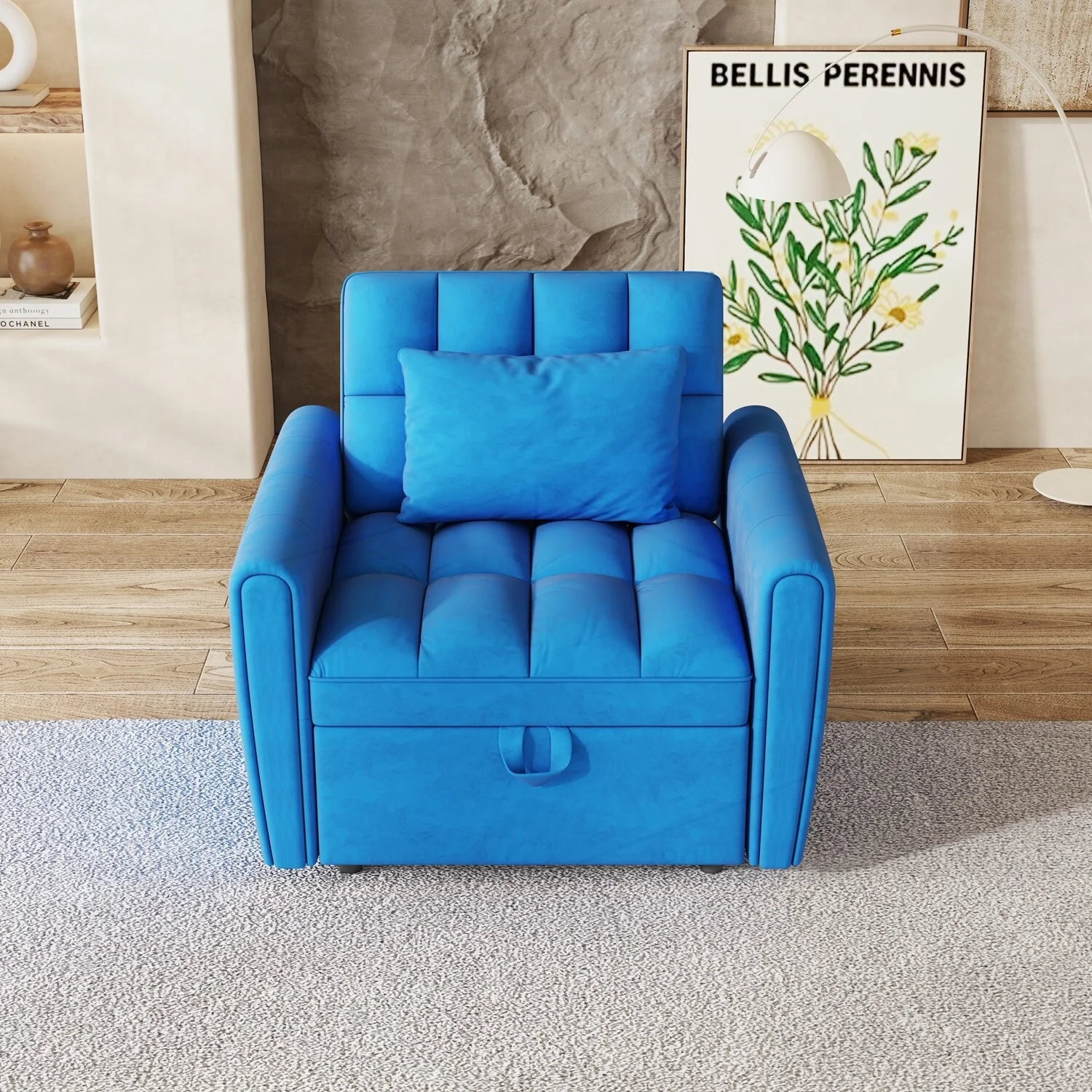 Versatile Foldable Sofa Bed with Adjustable Backrest and Soft Pillows