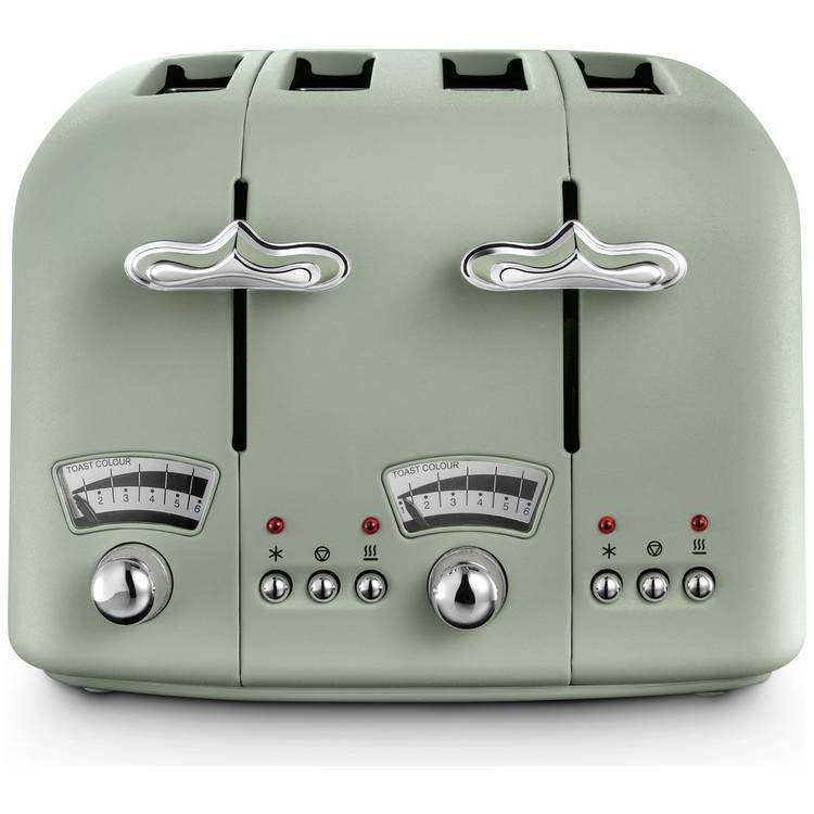 De'Longhi CTO4.GR Argento Flora 4 Slice Toaster - Green