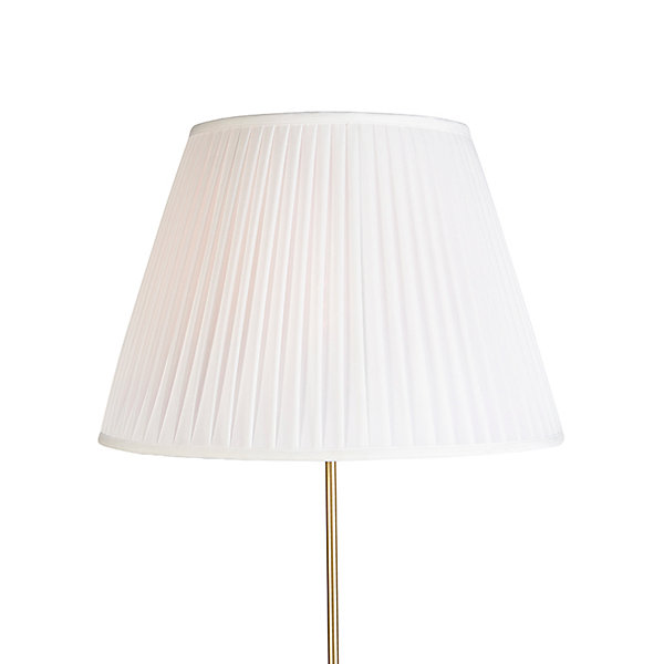 Lampadaire or/laiton avec abat-jour plissé crème 45 cm - Parte