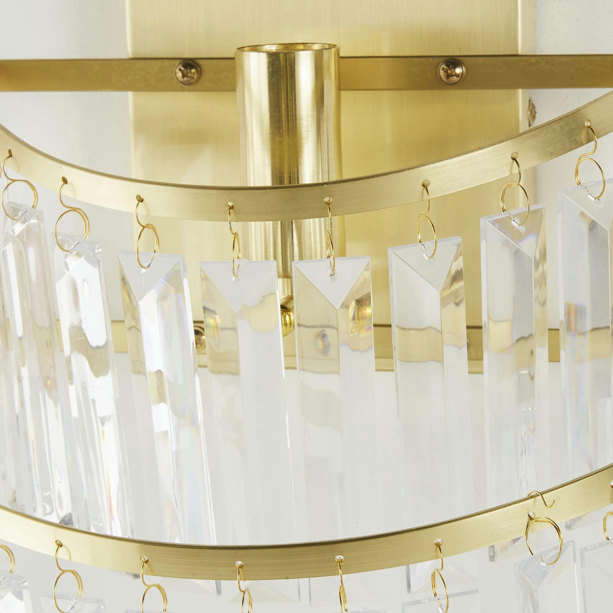 EZRA - Applique murale en métal doré et pampilles effet miroir