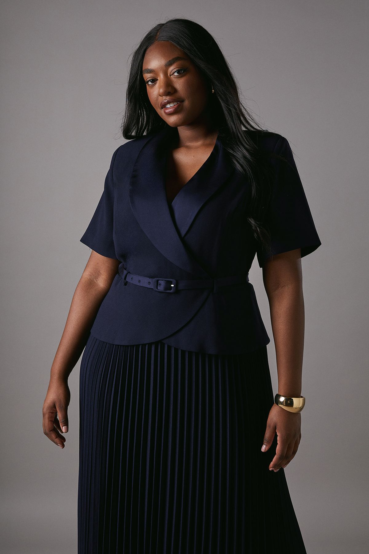 Coast Plus 2 In 1 Wrap Dress With Pleated Skirt