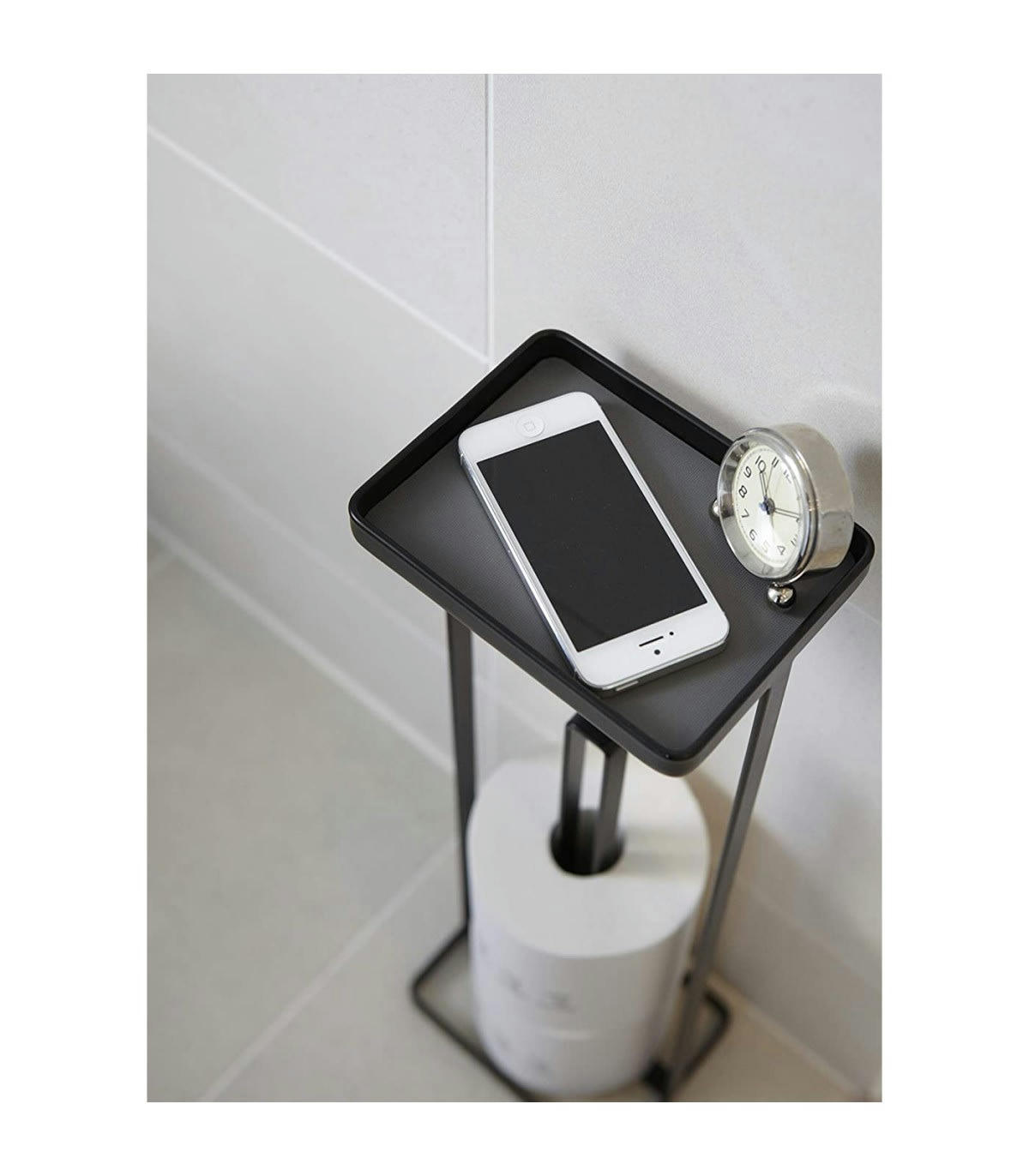 - Porte papier toilette avec support téléphone - Noir