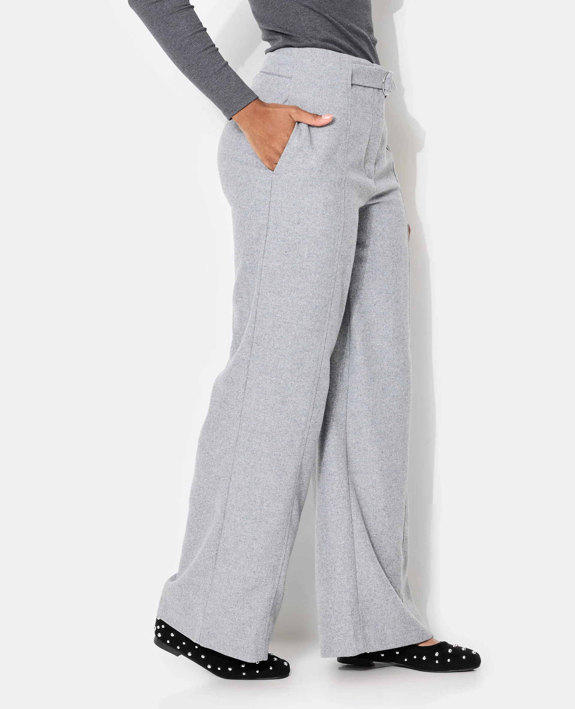 Pantalon droit avec laine