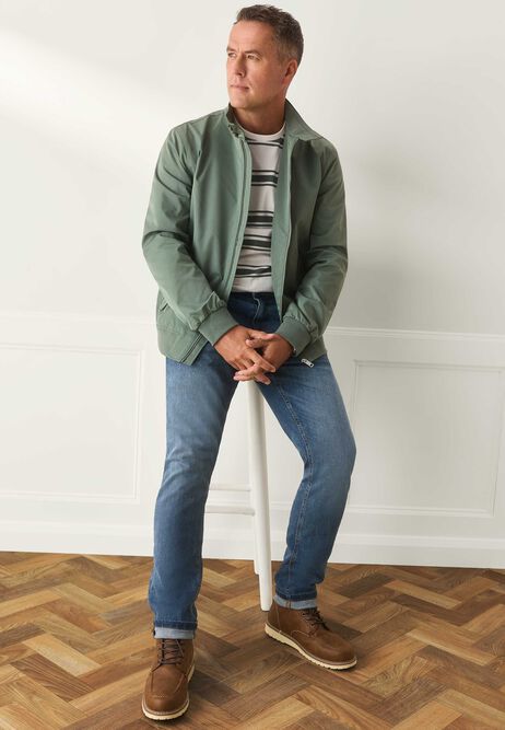 Mens Mid Blue Slim Stretch Jeans