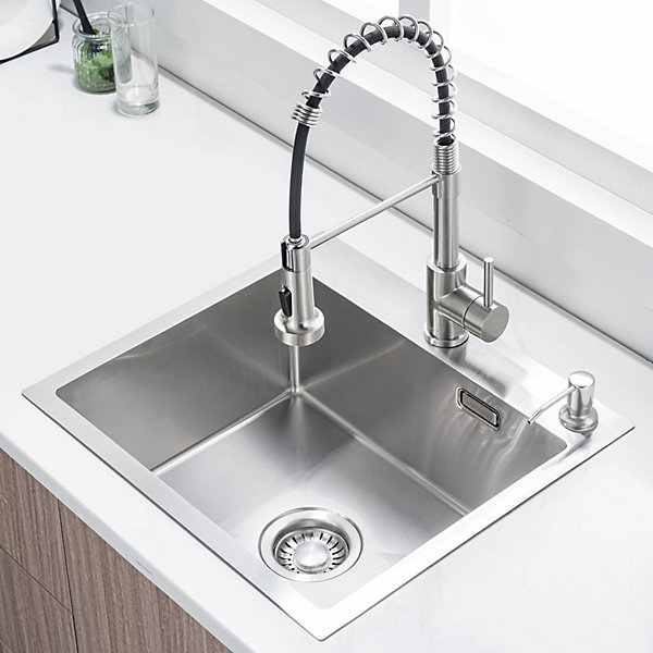 Evier cuisine LOMAZOO Kyle 45 cm Inox avec distributeur de savon