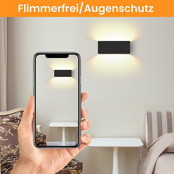 NETTLIFE LED Applique murale intérieure - Eclairage mural noir 5W 3000K