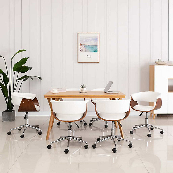 Lot de 6 chaise de bureau vidaxl interieur non pliable en plastique H. 66 cm blanc