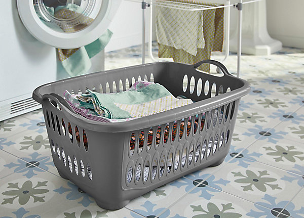 Panier à linge Glomma capacité 41,5 litres coloris graphite en polypropylène L.62,5 x l.44,5 x H.27,5 cm