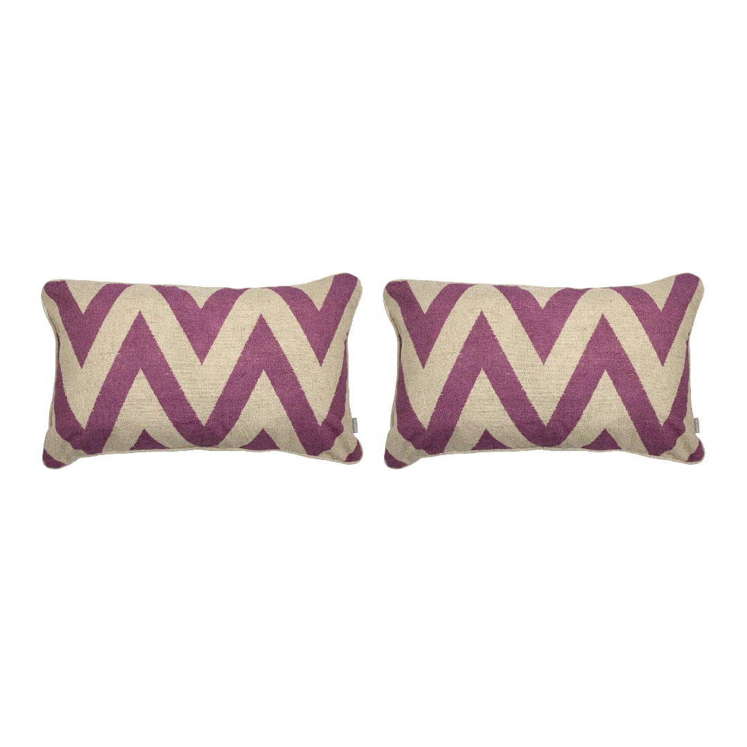 MEENA - 2 Housses de coussins 30x50 cm fuchsia