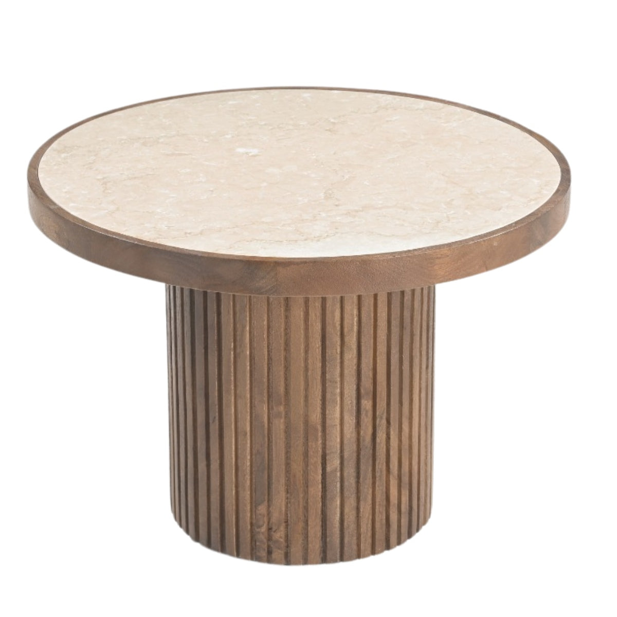 DÉJA Living Salontafel Tervo - Donkerbruin Marmer - Ø60cm