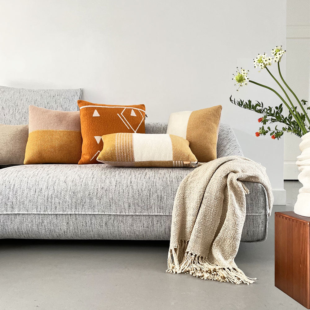 Malagoon Festivity Wool Sierkussen 45 x 45 cm - Yellow Naturel