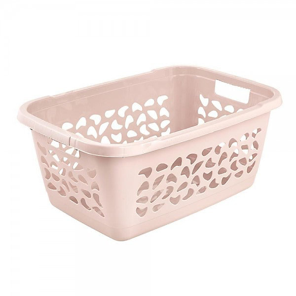 Corbeille à linge en plastique 52 litres - Rose