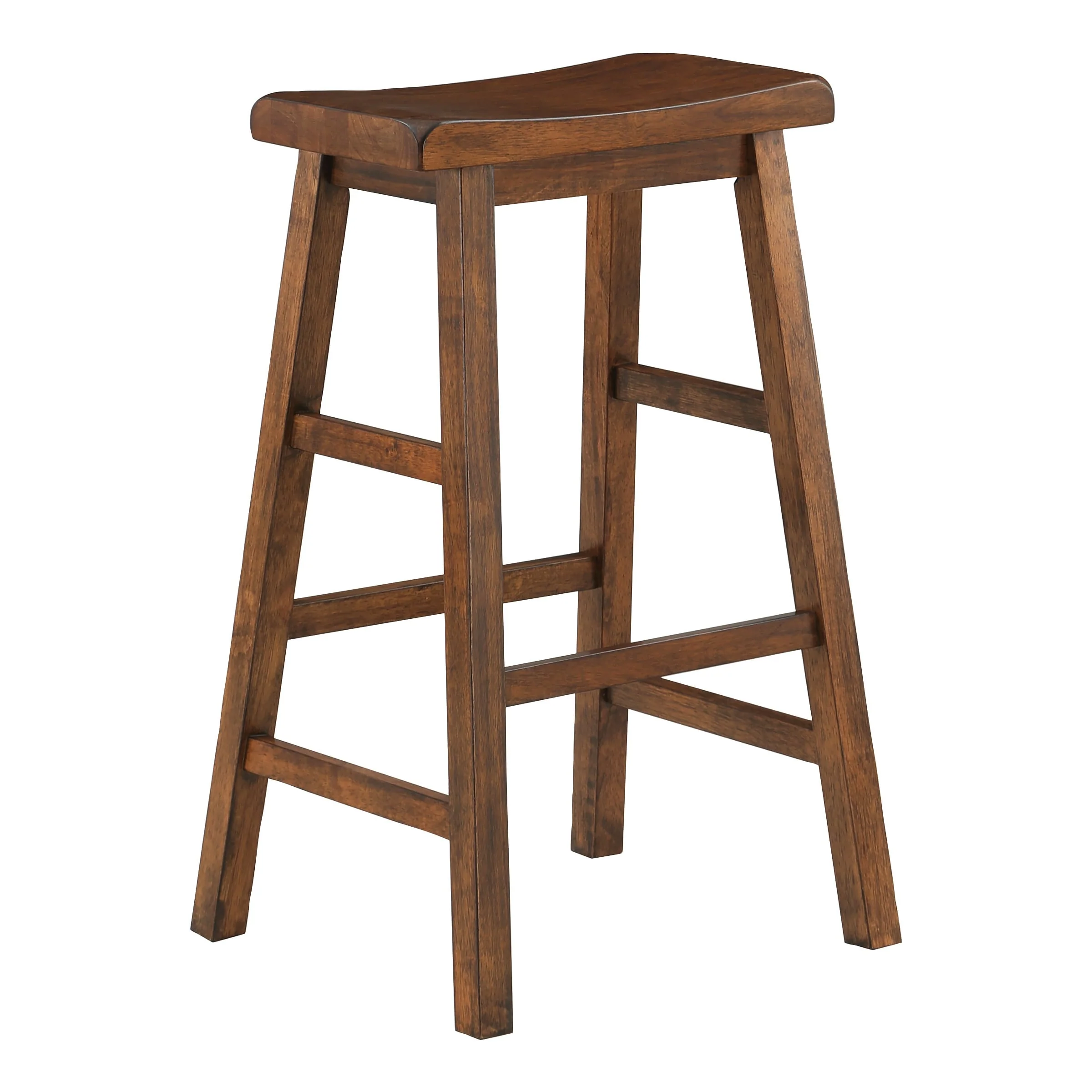 OS Home and Office Furniture Tulsa 29 Wood Saddle Stool 2-Pack in Wood Tone Finish