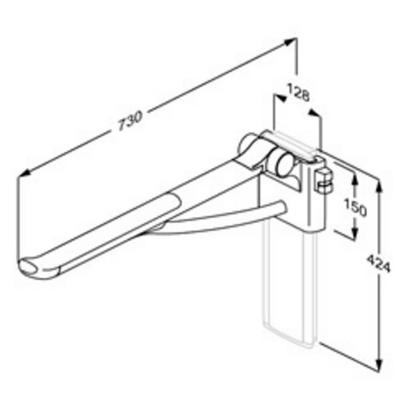Stützklappgriff »PLUS«, Länge: 73 cm, rechtsbedient, für WC-Lifter